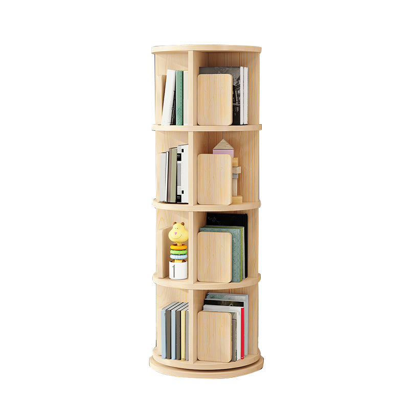 Solid Wood Rotatable Standard Bookcase Children's Storage Bookshelf