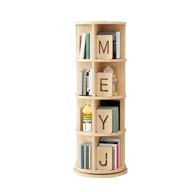 Solid Wood Rotatable Standard Bookcase Children's Storage Bookshelf