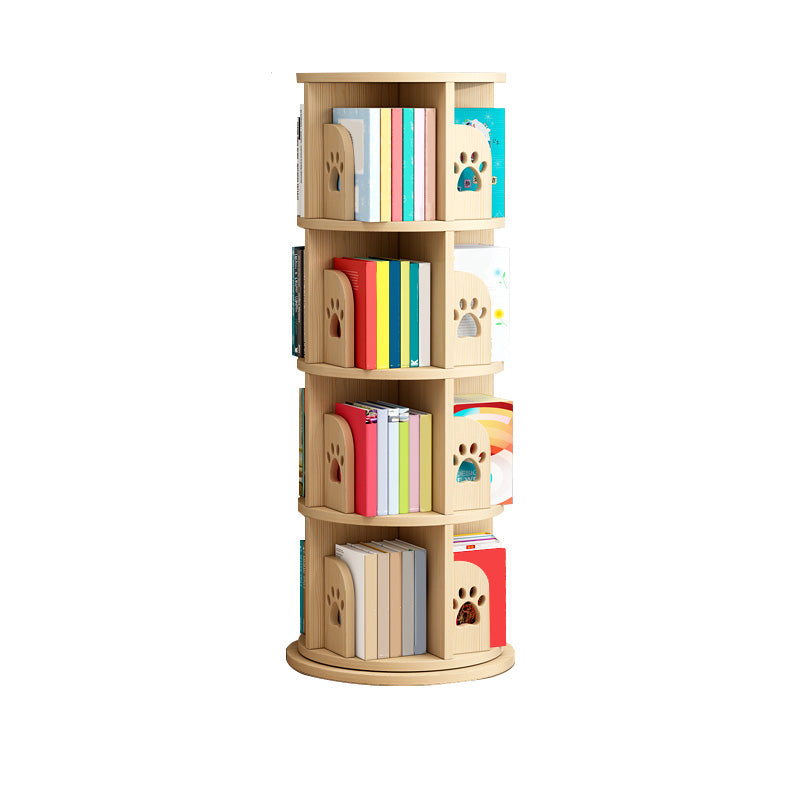 Solid Wood Rotatable Standard Bookcase Children's Storage Bookshelf