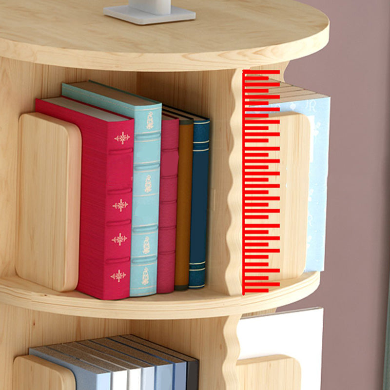 Solid Wood Rotatable Standard Bookcase Children's Storage Bookshelf