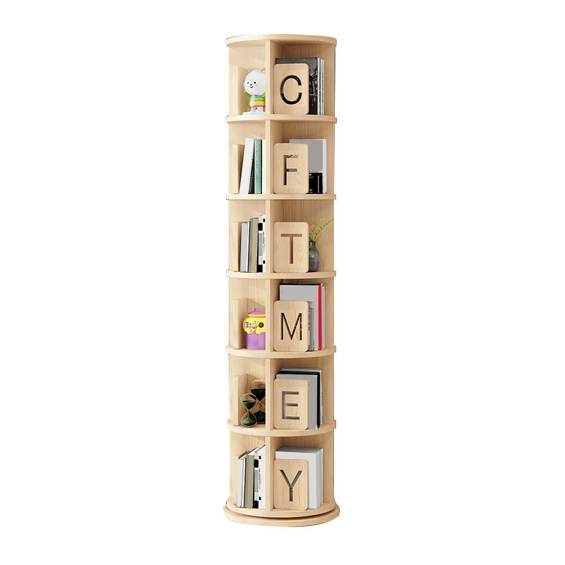 Solid Wood Rotatable Standard Bookcase Children's Storage Bookshelf