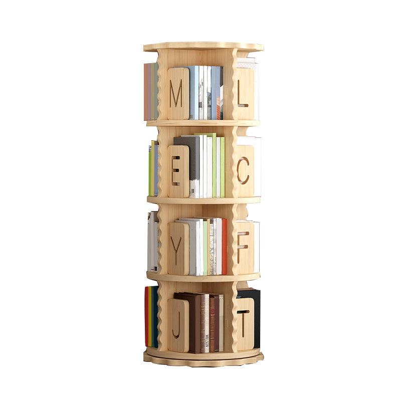 Solid Wood Rotatable Standard Bookcase Children's Storage Bookshelf