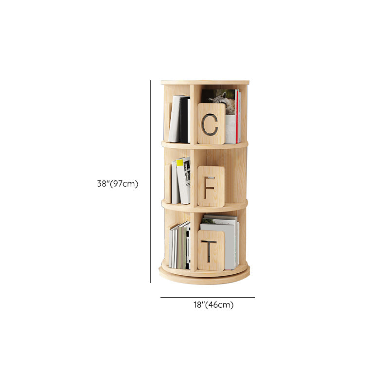 Solid Wood Rotatable Standard Bookcase Children's Storage Bookshelf