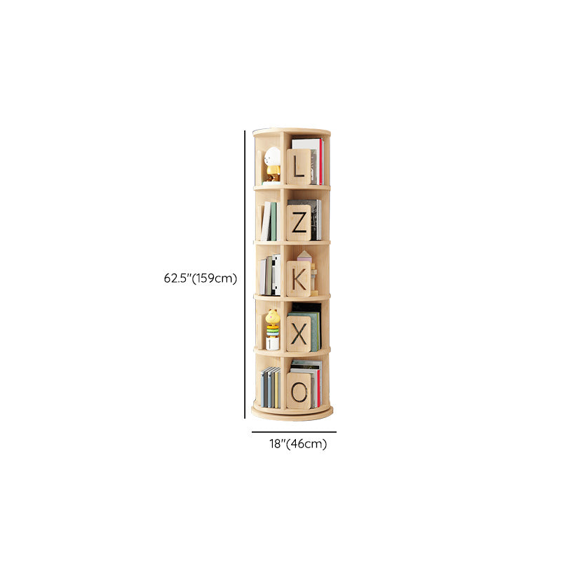 Solid Wood Rotatable Standard Bookcase Children's Storage Bookshelf