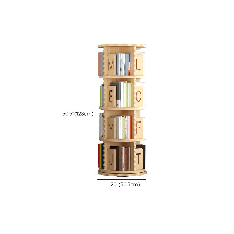 Solid Wood Rotatable Standard Bookcase Children's Storage Bookshelf