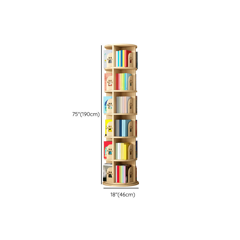 Solid Wood Rotatable Standard Bookcase Children's Storage Bookshelf