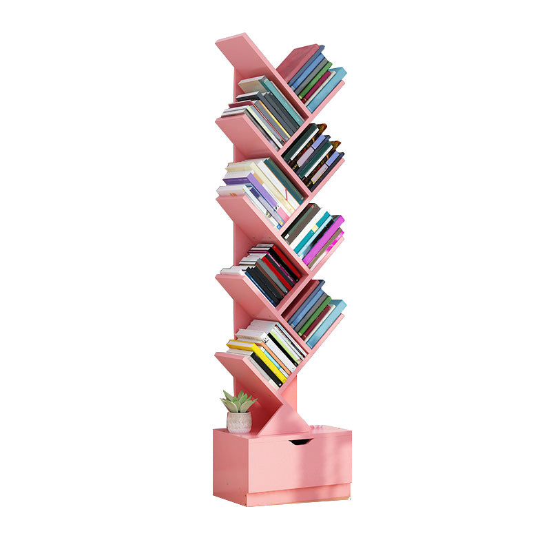 Contemporary Open Back Bookshelf Freestanding Standard Bookcase with Tree Theme