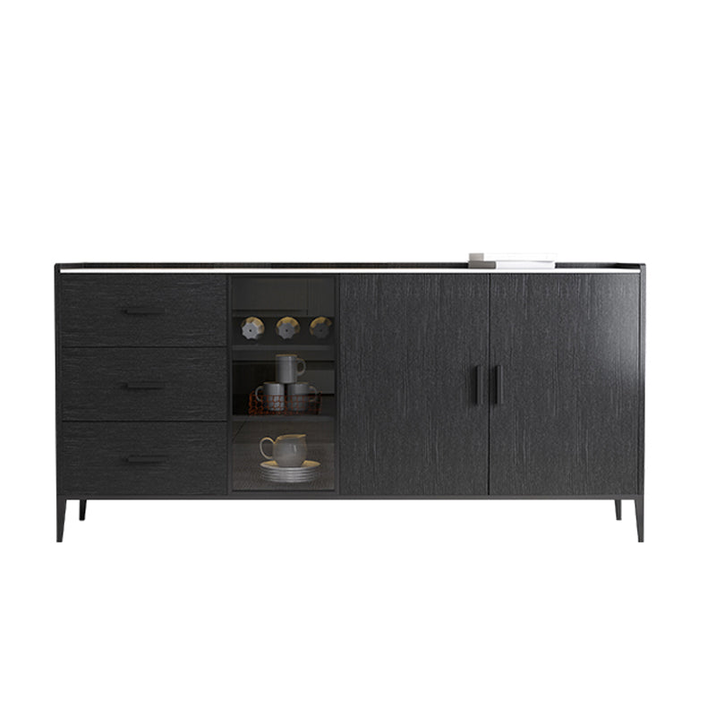 Contemporary Side Board Stone Sideboard Cabinet with Lights for Dining Room