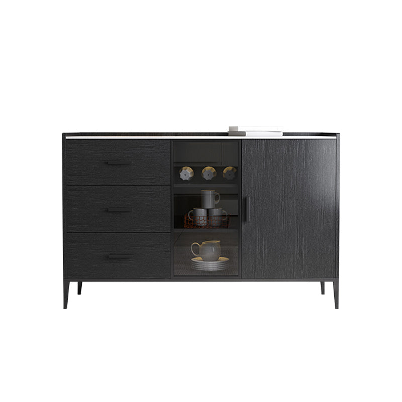 Contemporary Side Board Stone Sideboard Cabinet with Lights for Dining Room