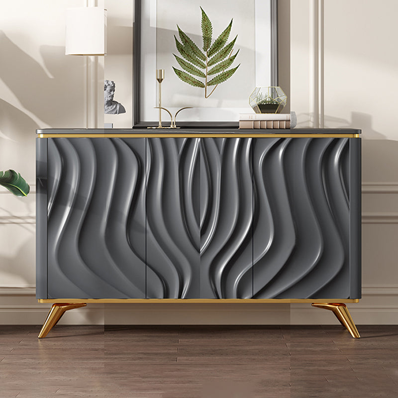 Glam Side Board Stone Sideboard Cabinet with Doors for Kitchen