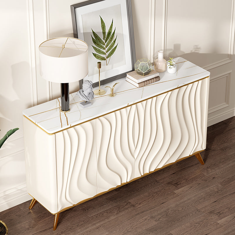 Glam Side Board Stone Sideboard Cabinet with Doors for Kitchen