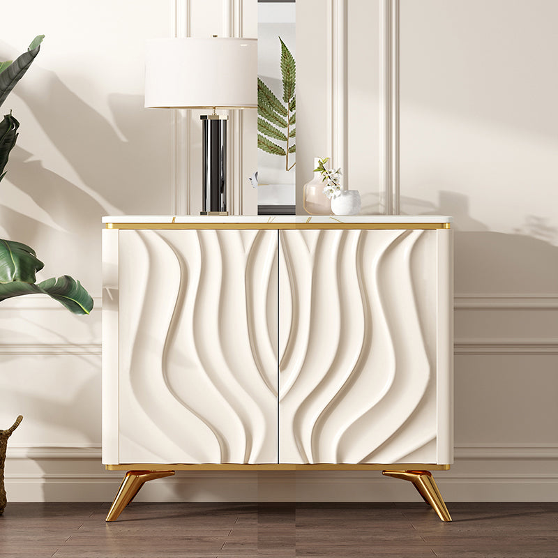 Glam Side Board Stone Sideboard Cabinet with Doors for Kitchen