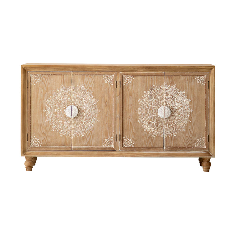 Contemporary Side Board Solid Wood Sideboard Cabinet with Doors for Dining Room