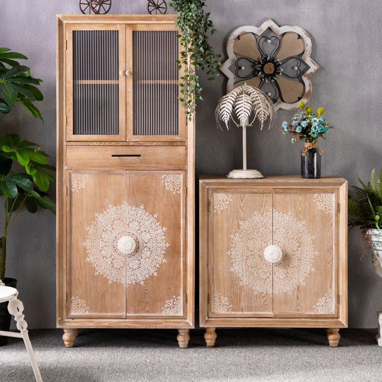 Contemporary Side Board Solid Wood Sideboard Cabinet with Doors for Dining Room