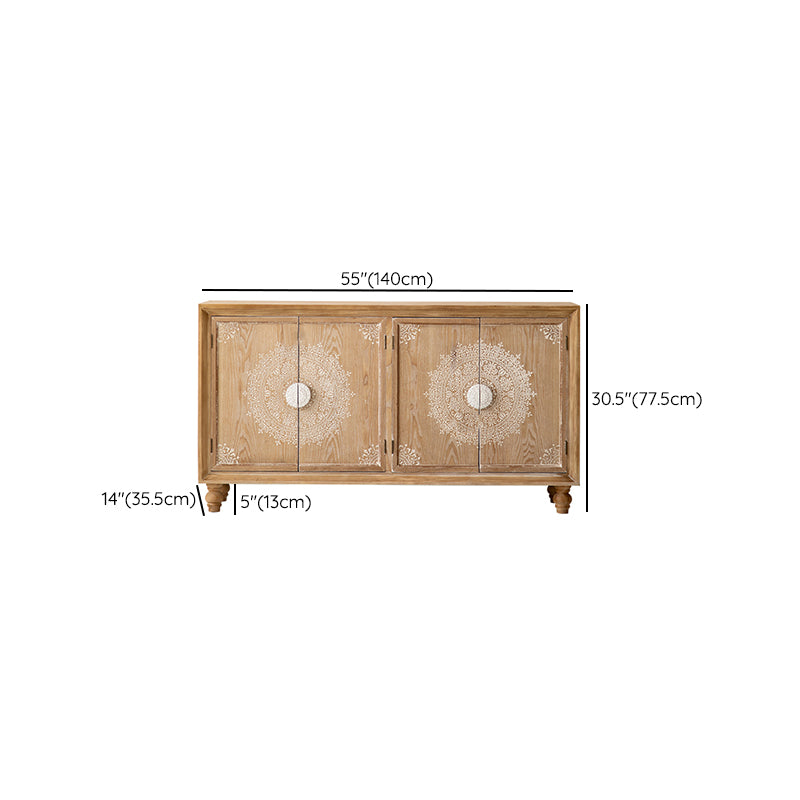 Contemporary Side Board Solid Wood Sideboard Cabinet with Doors for Dining Room