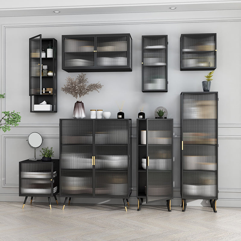 Contemporary Sideboard Cabinet Metal Sideboard with Doors for Dining Room