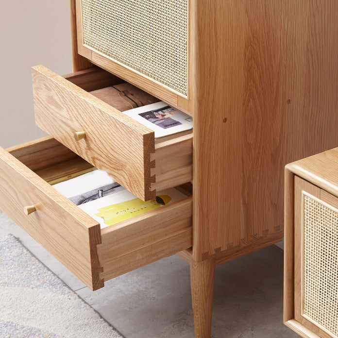 Contemporary Sideboard Oak Sideboard Cabinet with Legs for Kitchen