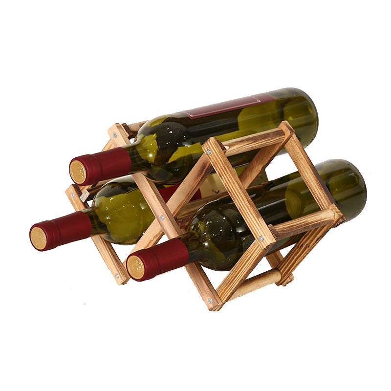 Countertop Bottle Holder Solid Wood Wine Bottle Rack for Living Room