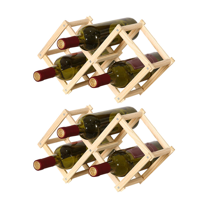 Countertop Bottle Holder Solid Wood Wine Bottle Rack for Living Room