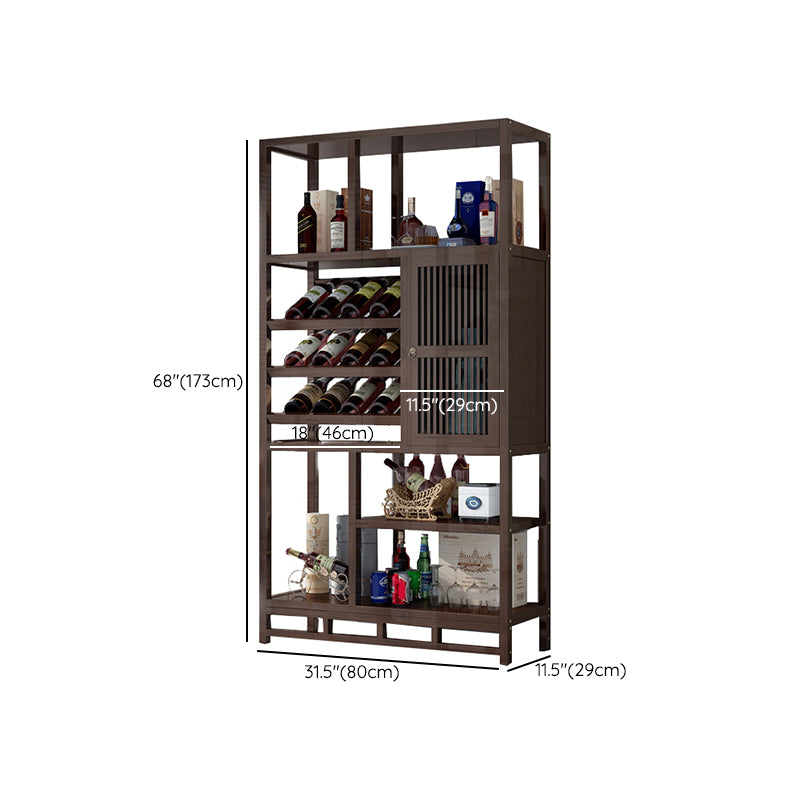 Traditional Brown Wine Rack Floor Wood Wine Bottle Rack for Living Room