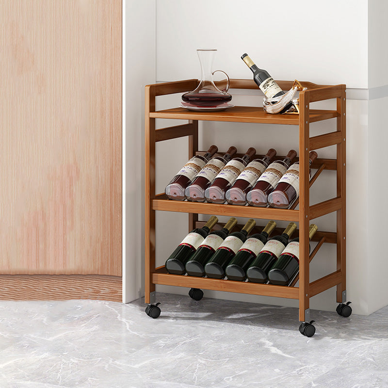 Modern Floor Wine Bottle Rack Wooden Brown Wine Bottle Rack for Home