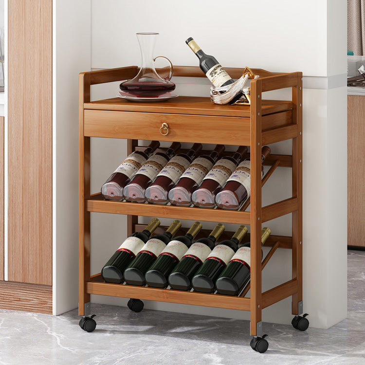 Modern Floor Wine Bottle Rack Wooden Brown Wine Bottle Rack for Home