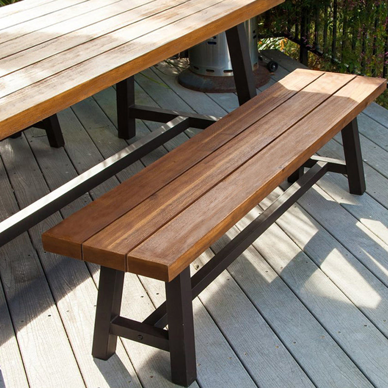 Rustic Style Picnic Table Set 1/3 Pcs Solid Wood Rectangular Picnic Table