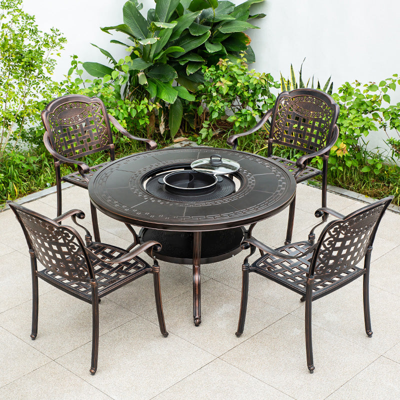 Modern Geometric Waterproof Courtyard Table Aluminum Outdoor Table