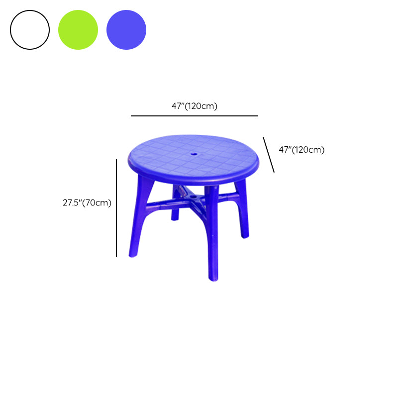 Contemporary Plastic Frame Patio Table Outdoor Round Dining Table