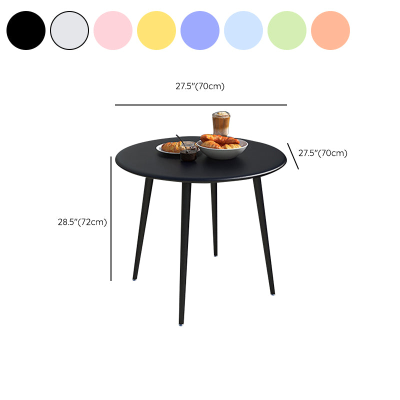 Modern Colorful Courtyard Table Circle Shape Iron Frame Outdoor Table