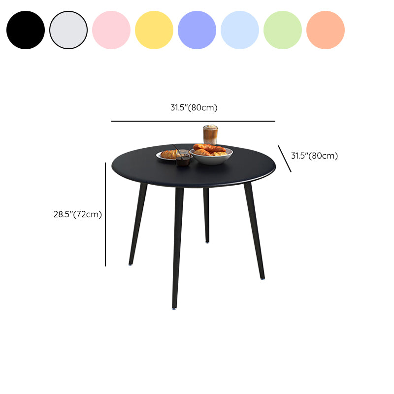 Modern Colorful Courtyard Table Circle Shape Iron Frame Outdoor Table