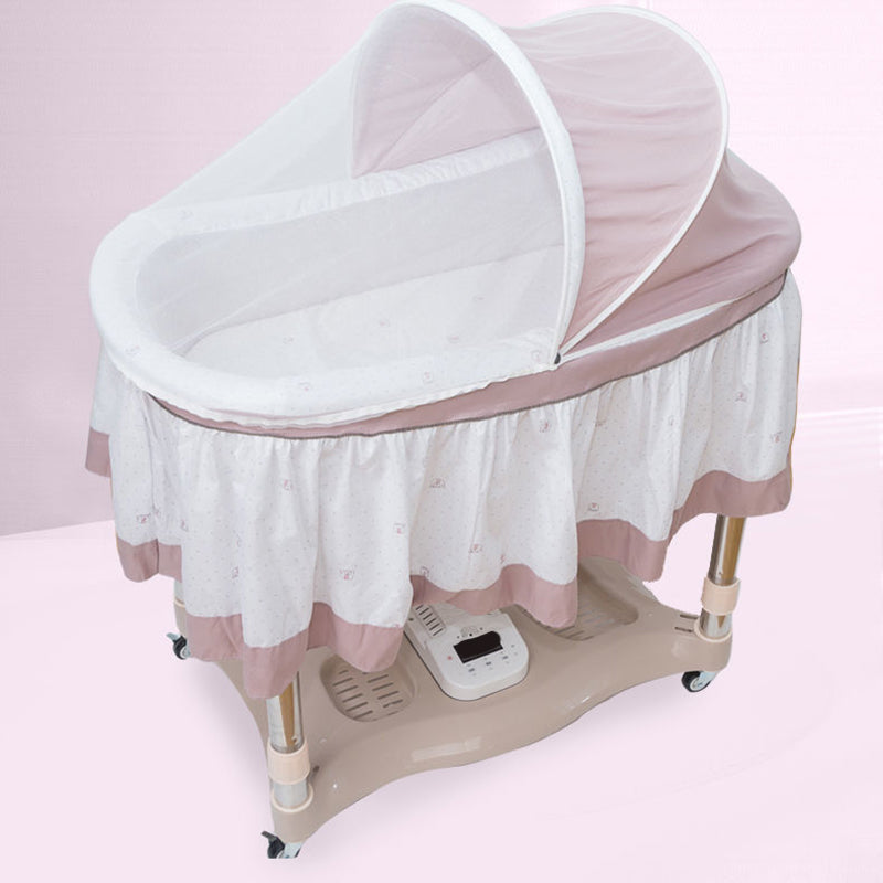 Contrast Color Contemporary Nursery Bed Plastic Baby Crib with Casters