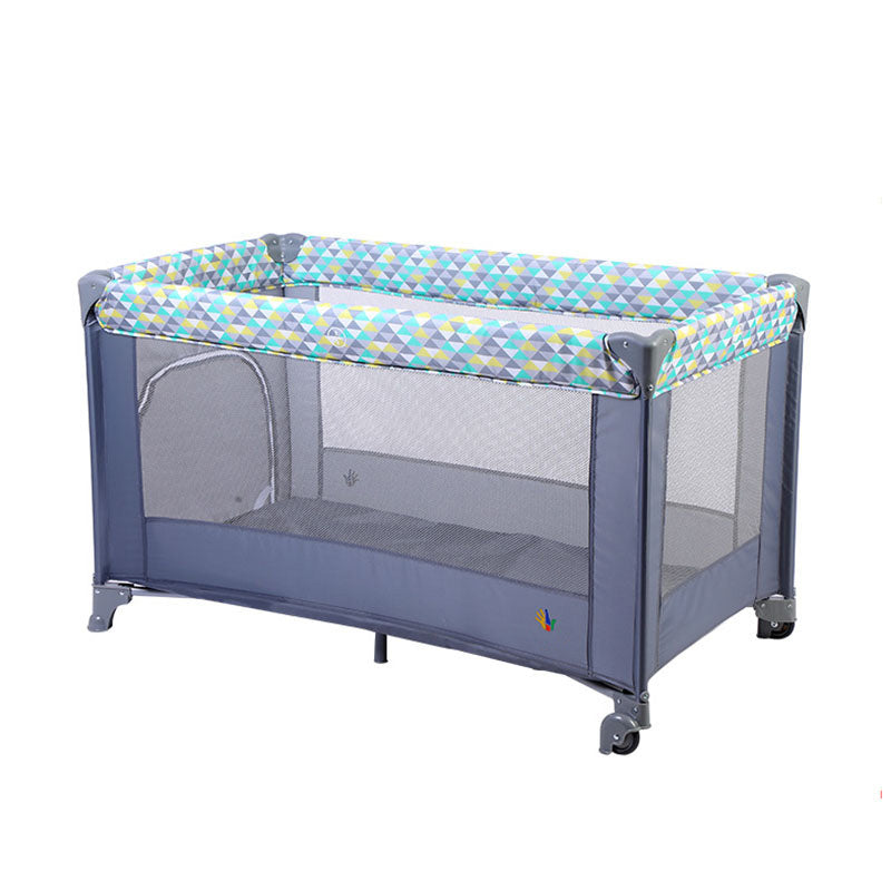 Modern Plastic Nursery Bed Color Matching Casters Crib with Adjustable Height