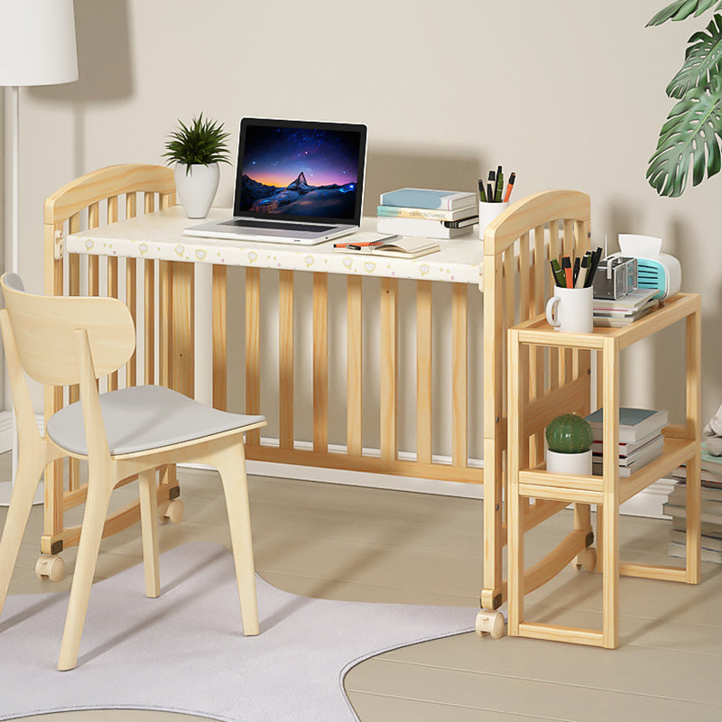 Natural Solid Wood Crib Cradle Square / Rectangle Convertible Crib Cradle