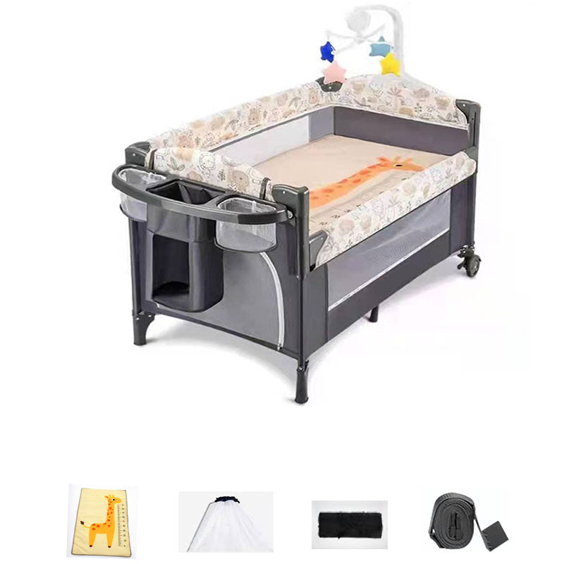 Metal Crib Cradle Gray and Heather Gray Crib Cradle with Storage Shelf