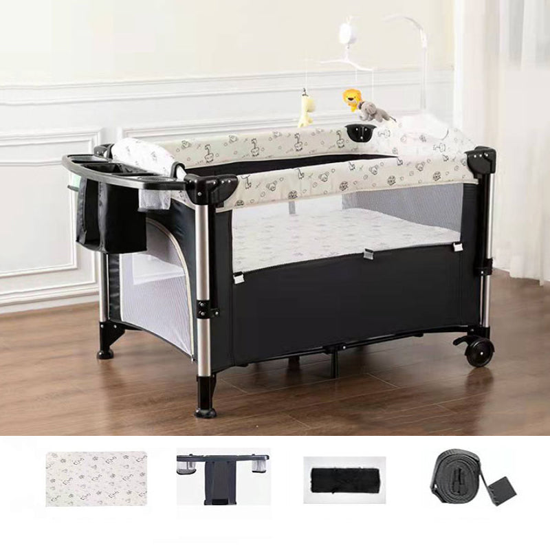 Metal Crib Cradle Gray and Heather Gray Crib Cradle with Storage Shelf