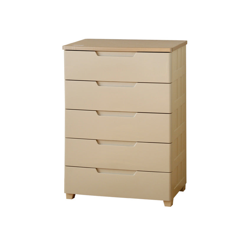 Vertical White Baby Dresser Scandinavian 5 Drawers Plastic Kids Furniture