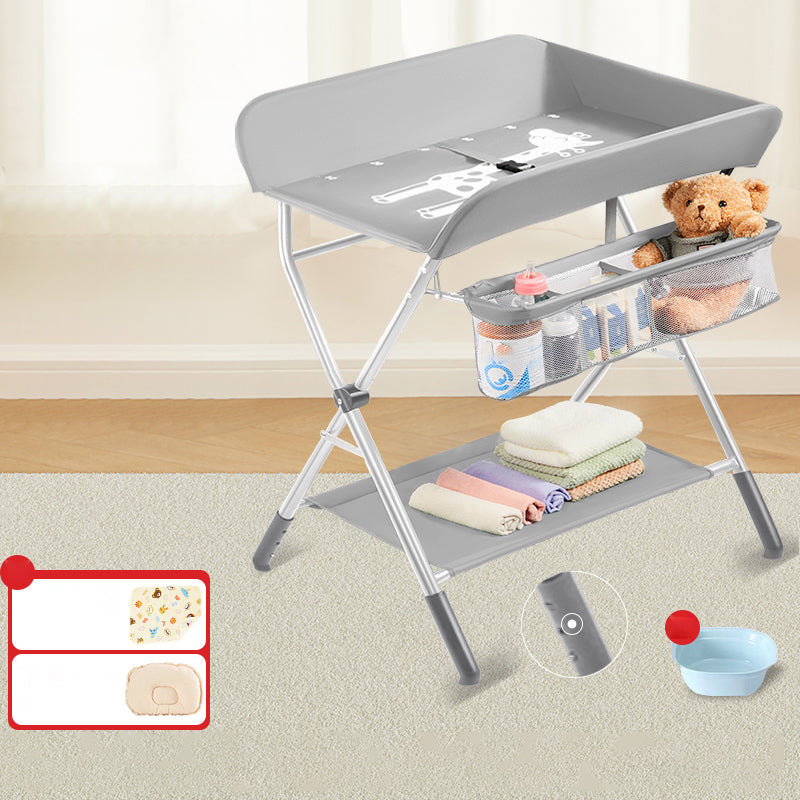 Modern Metal Baby Changing Table Folding Changing Table with Basket