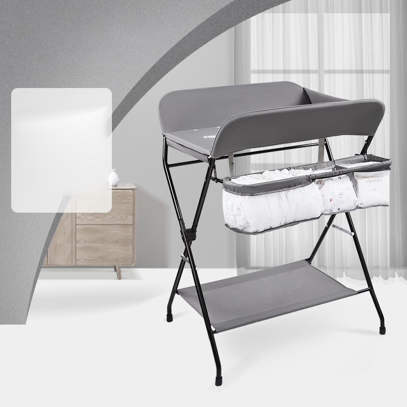 Modern Metal Baby Changing Table Folding Changing Table with Basket