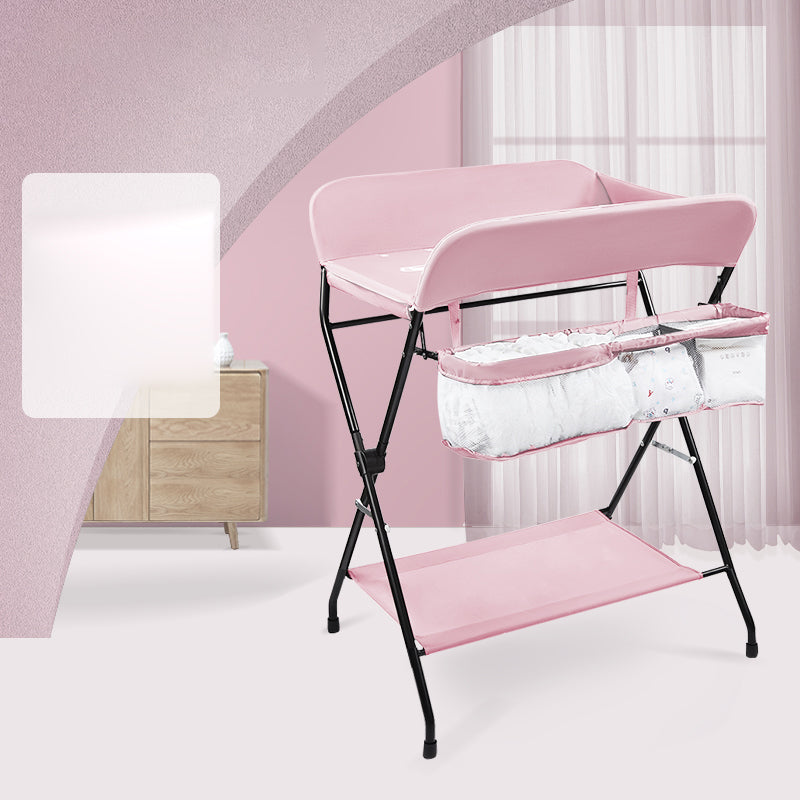 Modern Metal Baby Changing Table Folding Changing Table with Basket