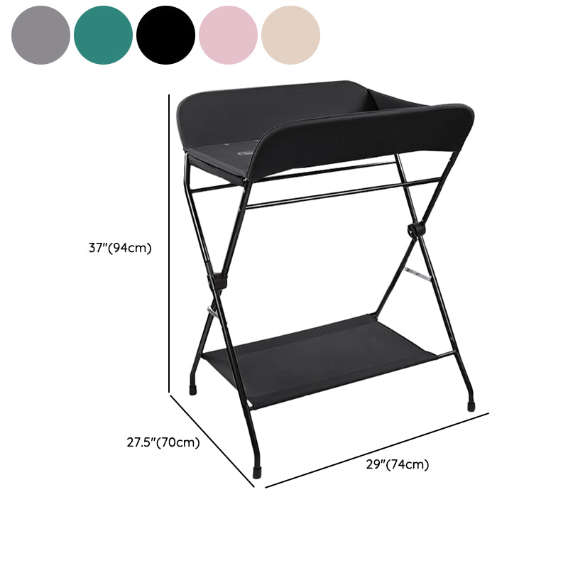 Modern Metal Baby Changing Table Folding Changing Table with Basket