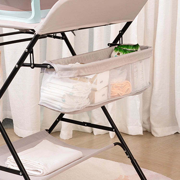 Folding Baby Changing Table Basket Portable Changing Table with Pad