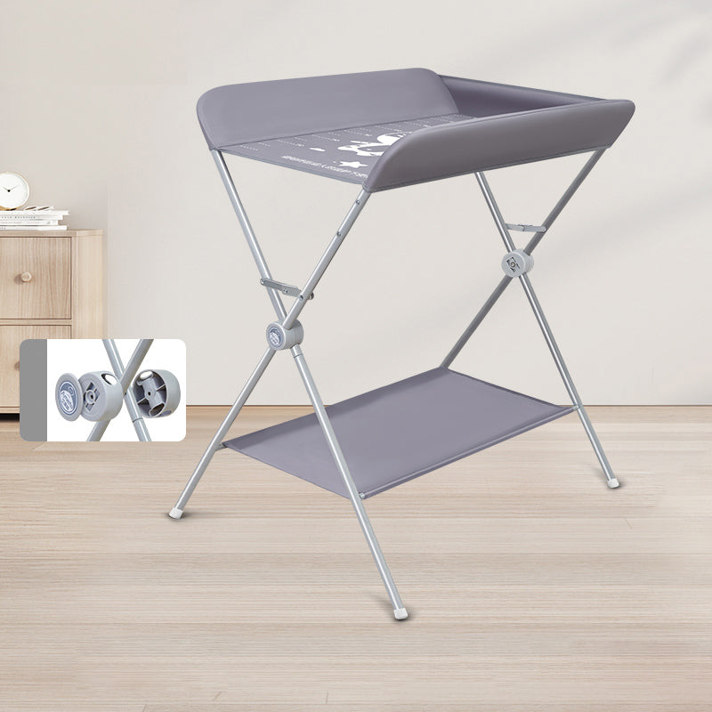 Modern Metal Baby Changing Table Folding Changing Table with Safety Rails