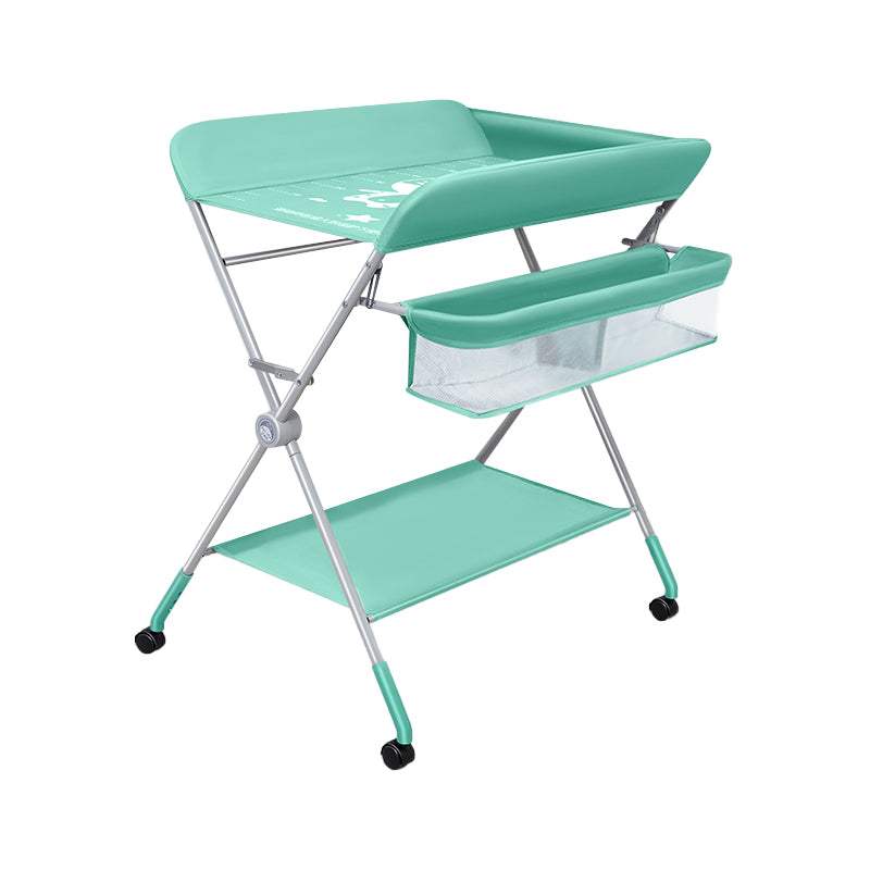 Modern Metal Baby Changing Table Folding Changing Table with Safety Rails