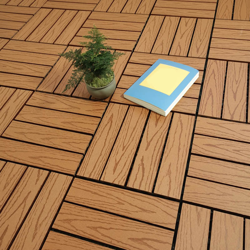 Classical Wood Outdoor Flooring Interlocking Patio Flooring Tiles