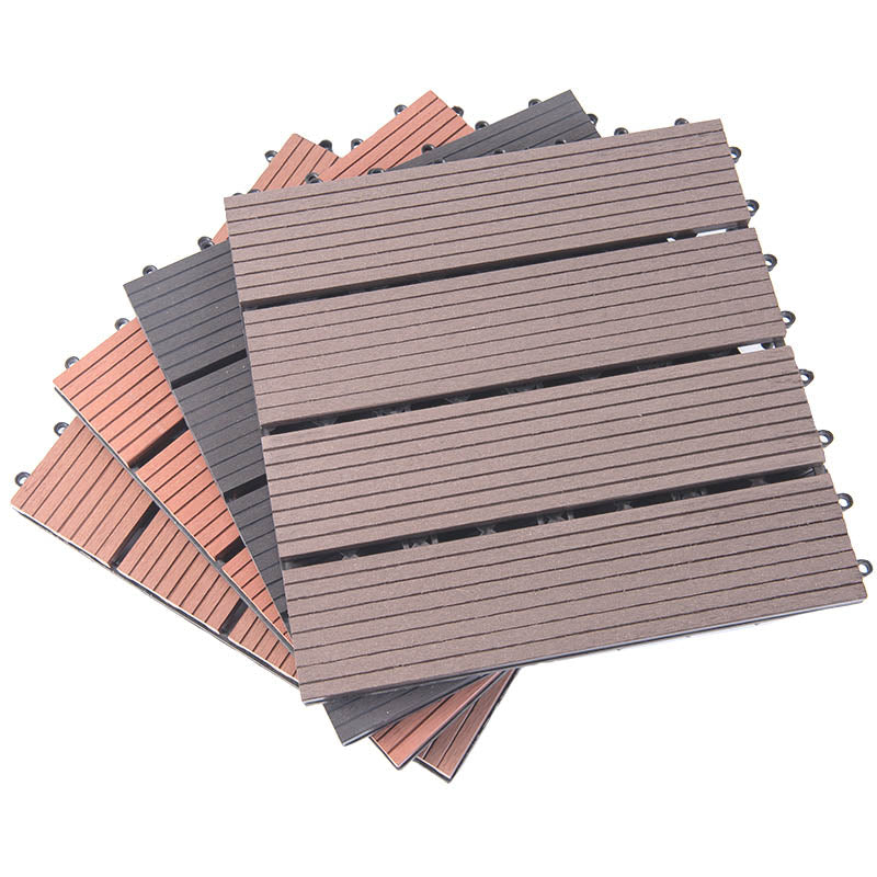 Classical Square Decking Tiles Solid Color Composite Patio Flooring Tiles