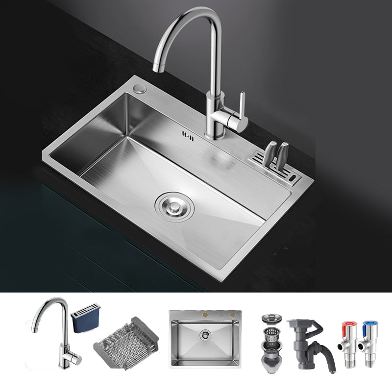 Soundproof Kitchen Sink Overflow Hole Design Stainless Steel Kitchen Sink with Faucet