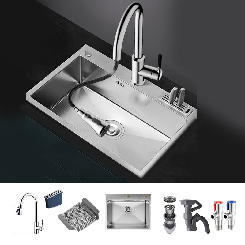 Soundproof Kitchen Sink Overflow Hole Design Stainless Steel Kitchen Sink with Faucet