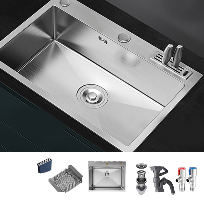 Soundproof Kitchen Sink Overflow Hole Design Stainless Steel Kitchen Sink with Faucet