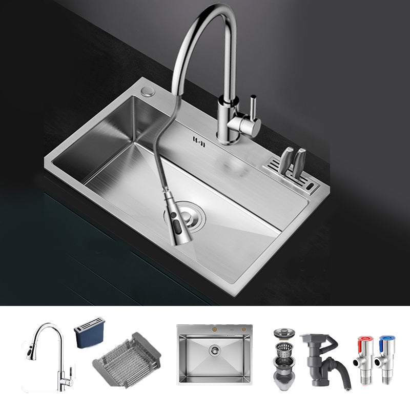 Soundproof Kitchen Sink Overflow Hole Design Stainless Steel Kitchen Sink with Faucet